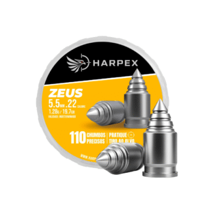 5,5mm | Chumbinho Harpex Zeus (.22) – Pontudo – Penetração – 110 Unidades