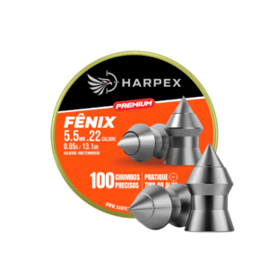 5,5mm | Chumbinho Harpex Fênix Premium (.22) – Ponta – Penetração – 100 Unidades