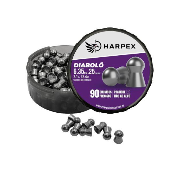 6,35mm | Chumbinho Harpex Diabolô 6,35mm (.25) – Domo – Impacto – 90 Unidades - Imagem 6