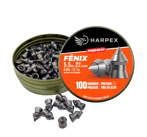 5,5mm | Chumbinho Harpex Fênix Premium (.22) – Ponta – Penetração – 100 Unidades - Imagem 6