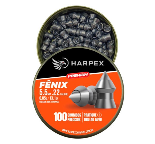 5,5mm | Chumbinho Harpex Fênix Premium (.22) – Ponta – Penetração – 100 Unidades - Imagem 5