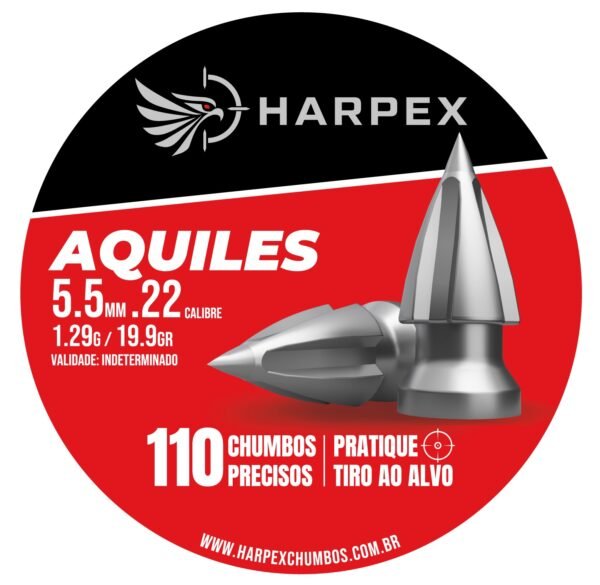 5,5mm | Chumbinho Harpex Aquiles (.22) – Ponta de Flecha – Penetração – 110 Unidades - Imagem 2