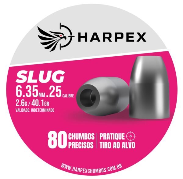 6,35mm | Chumbinho Harpex Slug (.25) – Ponta Oca – Impacto e Expansão – 80 Unidades - Imagem 2