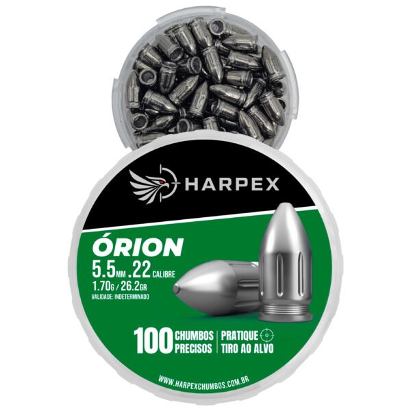 5,5mm | Chumbinho Harpex Órion 5,5mm (.22) – Estilo Projétil – Penetração – 100 Unidades - Imagem 4
