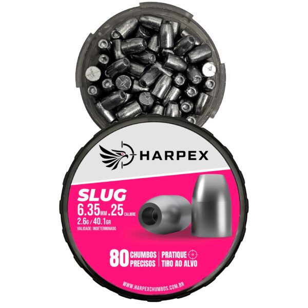 6,35mm | Chumbinho Harpex Slug (.25) – Ponta Oca – Impacto e Expansão – 80 Unidades - Imagem 6